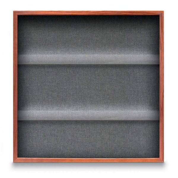 Outdoor Enclosed Combo Board, 48"x36", Satin Frame/White Porc & Cork